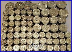 100$ Face Value 90% Junk Silver US Coins, Half Dollar, Quarter, Dime, Rolls