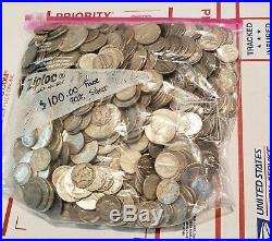 100$ Face Value 90% Junk Silver US Coins, Half Dollar, Quarter, Dime, Rolls