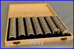 100 Silver Quarters 1955 D In Cases & Coin Display Lot 2.5 Rolls NO RESERVE