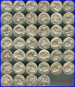 $10 40 Coins Roll 90% Silver Coin Washington Quarters