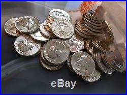 $10 BU Silver Quarter roll Blast white Unopened 40 coins random dates/ mints