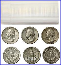 $10 Face, 1932-1964 Washington Quarter 25c Mixed Date 90% silver (40 pcs)
