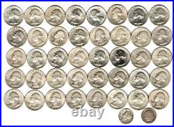 $10 Face 40 Washington Quarters All 90% Silver Plus BONUS NR