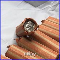 $10 Face Value Roll of Pre-1965 90% Silver Washington Quarters (40/roll) with Date
