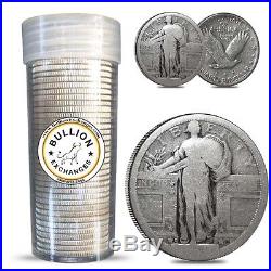 $10 Face Value Standing Liberty Quarters No Dates 90% Silver 40-Coin Roll Circu