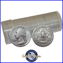 $10 Face Value Washington Quarters 90% Silver 40-Coin Roll (Circulated)