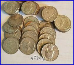 $10 ROLL OF CIRCULATED 1964 D&P WASHINGTON QUARTERS 90% Silver (40 Coins)