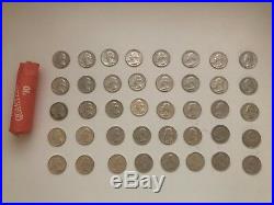 $10 Roll of 40 1964 90% Silver Washington Quarters