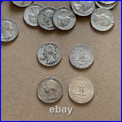 $10 Roll of 40 Washington Quarters Mixed Dates & Mint Marks 90% Junk Silver Coin
