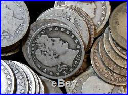 $10 Roll of Barber Quarters 25c (40 Coin) 90% Silver Average Circulated ECC&C