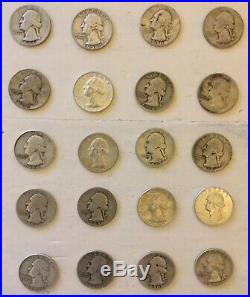 $10 Roll of Washington Silver Quarters / 40 Pre-1964 Coins Listing #2