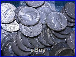 10 Rolls 90% Silver Washington Quarters-$100 Face Value-400 Coins