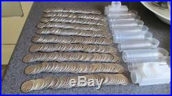 10 rolls of Washington SILVER Quarters, 400 coins, 1934 to 1964,60 DIFF. DATES &M/M