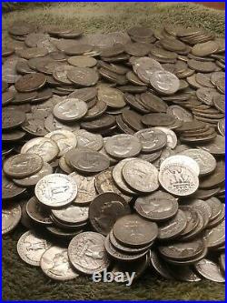 17 Lots of 40 Washington Quarter 90% Silver Coins 1 Roll AG-F/VF RANDOM DATES