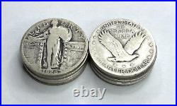 1916 1930 Roll of 20 90% Silver Standing Liberty Quarter $5 Face Value US Mint