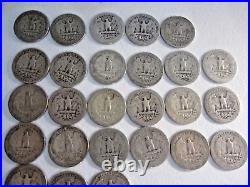 1930's ONLY US 90% Washington Silver Coins Quarters Circulated 1 ROLL INC S & D