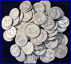 1930s Decade 40-Coin Roll of Circulated Washington 90% Silver Quarters, No Culls