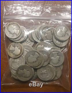 1932 1958 Old Washington Silver Quarter 40 Coin P D S Roll Face Value $10