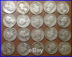 1932 1958 Old Washington Silver Quarter 40 Coin P D S Roll Face Value $10