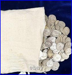 1932-1964 40-Coin Roll of Circulated Washington 90% Silver Quarters, No Culls