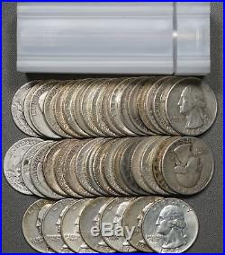 1932 1964 US Silver 90% Roll of 40 Washington Quarters, $10 Face