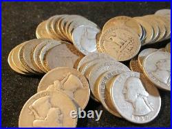 1932 Washington Quarter Roll 40 Coins Good Plus Op44