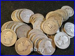 1932 Washington Quarter Roll 40 Coins Good Plus Op44