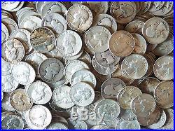 1934-1964 HUGE LOT OF 10 Rolls = 400 WASHINGTON 90% SILVER QUARTER COINS