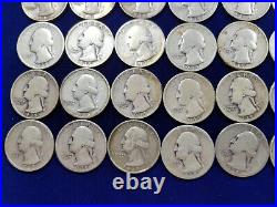 1935 D/S Denver San Francisco Washington Quarter Roll 90% Silver-40 coins