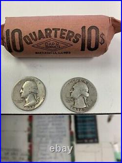 1939 and 1936 roll of silver quarters