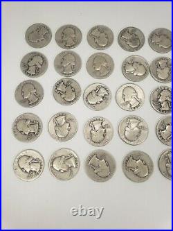 1940-1949 Washington Quarters $10 FV 90% Silver 40/Roll DISCOUNT FOR MULTIPLES