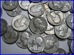 1940's ONLY Washington Quarters $10 Face Value 90% Silver Roll 40 Coin Total