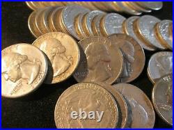 1941 Washington Quarters Better Grade Roll 40 Coins 2410