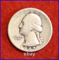 1942 P Washington Quarters 40 coin roll circulated 90% Silver R1
