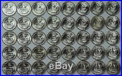 1943 P BU Washington Quarter $10 Roll 40x Coins Lot 25c 90% Silver Quarters