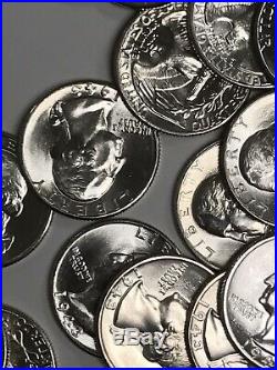1943 P Washington Quarter Roll WW2 -Choice BU 40 Coin Lot- 10$ FV 90% Silver
