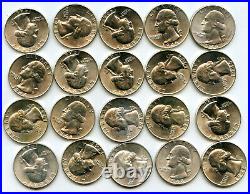 1946 Washington Silver Quarter 40-Coin Roll lot set collection BG875