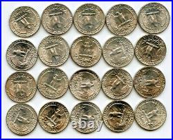 1946 Washington Silver Quarter 40-Coin Roll lot set collection BG875