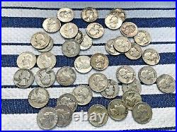 1947 1964 Silver Washington Quarters 40-Coin Roll! Circulated Look at Melt