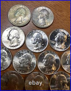 1947 D WASHINGTON QUARTERS HALF ROLL (20) Silver Coins