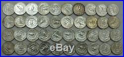 1948-S Silver Washington Quarters 25c Full Roll 40 Coins+Tube Uncirculated LF536