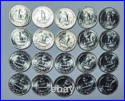 1949-P Washington Quarter UNCIRCULATED HALF ROLL-20 Coins 90%