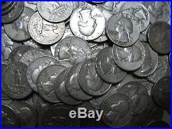 1950's ONLY Washington Quarters $10 Face Value 90% Silver Roll 40 Coin Total