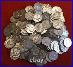 1950's PDS Washington Quarters 40 coin roll circulated mixed mint & date