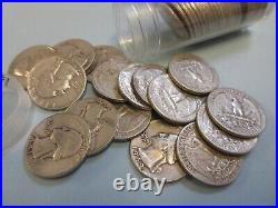 1950's Silver 25 Cents Washington Quarters 40 ct. Roll (Lot #1)
