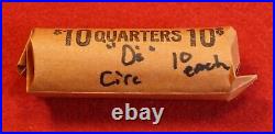 1951, 52, 53 & 54 all D Washington Quarters 10 each 40 coin roll circ 90% Silver