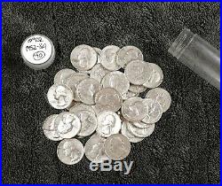 1952 to 1964 Washington Quarter Roll 90% SILVER Lot of 40 NICE COINS Roll L902