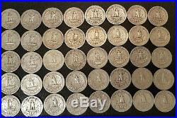1953 Washington Quarters 90% Silver 40 Coins Roll Circulated