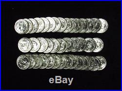 1954-D Washington Quarter CHOICE BU 40 Coin Full Roll #3