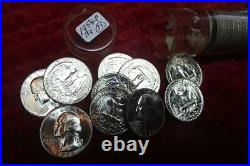 1954-P (GEM BU) LUSTROUS Silver Washington Quarter Roll(ONLY 37 coins) BRILLIANT